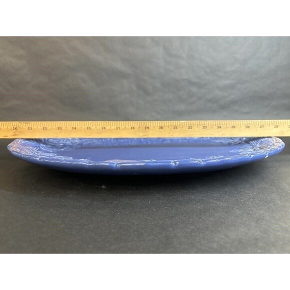 Large Blue Ceramic Antica Fornace Ceramiche da Tavola Serving Oval Platter  Used - Picture 6 of 11